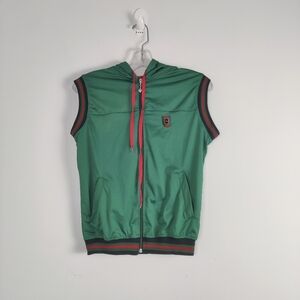 Kids' Athletic Zip-Up Hooded Vest Green Size L